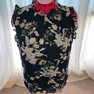 WHBM Floral Ruffled Top. Size XL
